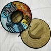 Customized wholesale of men's straw mat cool hats, summer beach sun protection hats, sunshade straw woven hats and top hats for foreign trade Specification image